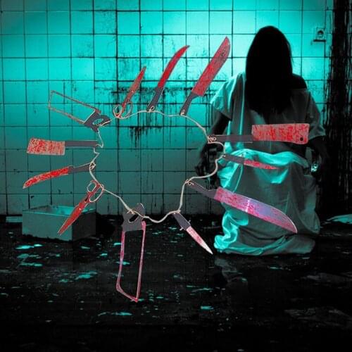 Funny Scary Toys Axe Saw Nail Knife Headwear Fake Blood Scene Halloween Perform Props Halloween Party Headband Decoration 5z