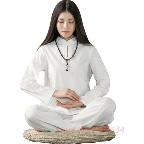 Full Hottest Women Long-sleeved Cotton Yoga Sets Lady Meditation Suit Girl Clothes Shirt Pants Fitness Body Building Plus S-XXL