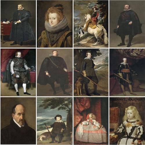 Famous Painting 5D DIY Diamond Painting Mosaic Home Decor Silva y Velázquez Character Series