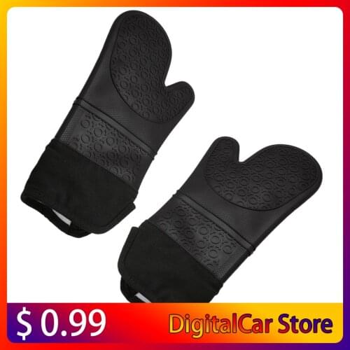 1pc Waterproof Non-slip Silicone Glove Microwave Oven Thick Thermal Insulation Glove Anti-scald Baking Glove
