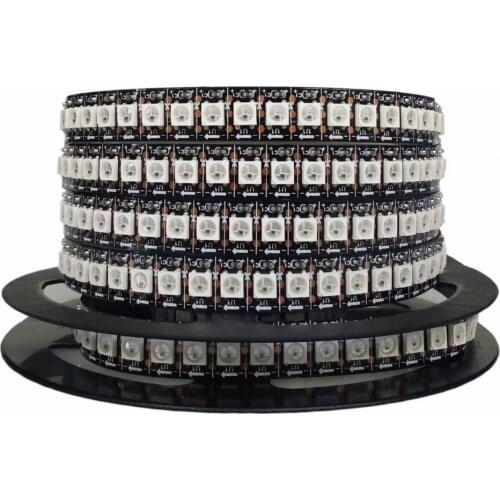 144leds/m WS2812B(5050 rgb led with WS2811 IC built-in) led pixel strip,DC5V,2m long,non-waterproof;BLACK PCB