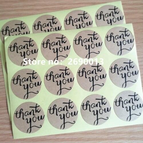 150pcs/lot size:3.5cm Round Thank you Adhesive Kraft Seal Sticker for Baking Gift Label Stickers Funny DIY Work