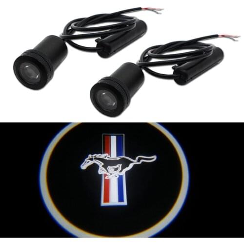 2pcs 2*Ghost Shadow Logo welcome Car LED Door Light Laser Courtesy Slide Projector logo Emblem light For Ford mustang