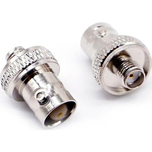 2pcs SMA Female to BNC female straight rf connector adapter nickel plate