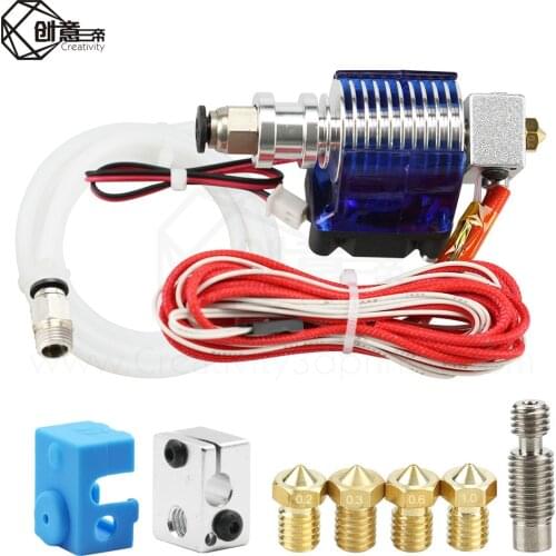 3D Printer J-head Hotend with Single Cooling Fan for 1.75mm/3.0mm 3D v6 bowden Filament Wade Extruder 0.2mm/0.3mm/0.4mm Nozzle