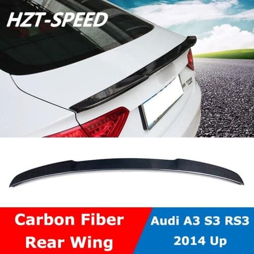 A3 S3 RS3 Small V Type Carbon Fiber Back Rear Wing Spoiler For AUDI A3 S3 RS3 Modify 2014 Up