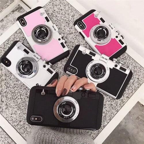 Lanyard Acrylic Phone Case For iPhone 11 Pro XS MAX XR X 6 7 8 Plus SE2 Vintage Retro Camera Back Cover Emily in Paris Same Case