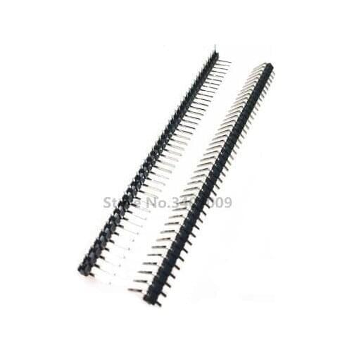 10pcs 40 Pin 1x40 Single Row Male 2.54mm Breakable Pin Header Right Angle Connector Strip bending