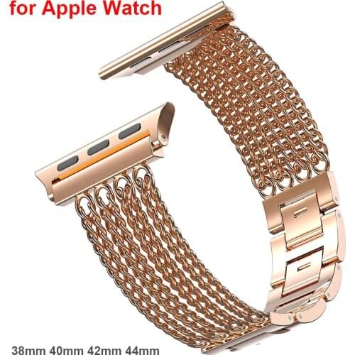 Tassel Chain Bracelet for Apple Watch Band 38mm 40mm iWatch SE 6 Strap for Women Stainless Steel Watchband for Apple Watch 44mm