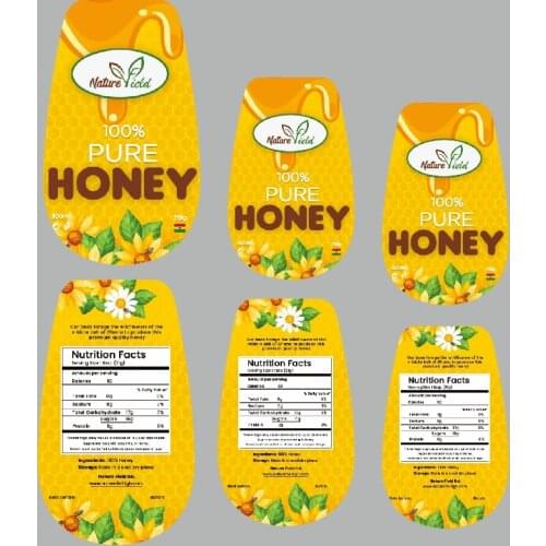 Honey storage bottle salad squeeze bottle ketchup storage jar self-adhesive paper engraving customized logo