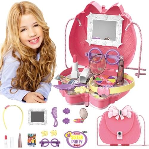 Baby Girls Pretend Play Makeup Bags Simulation Dresser Beauty Cosmetics Pretend Play Kitychen Kit Toys For Kids Role Play Game