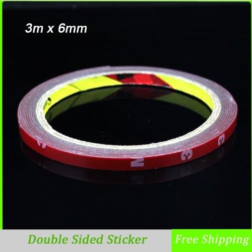 SENZEAL Durable 3m x 6mm Double Sided Sticker Car Acrylic Foam Adhesive, Vehicle Extremely Strong Adhesive Tape Free Shipping