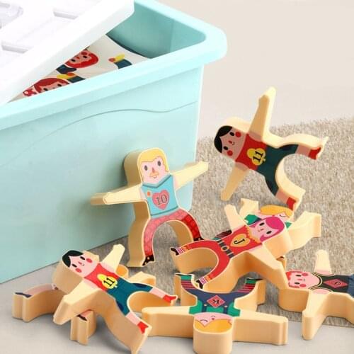 Childrens educational balance Hercules acrobatic man child stacking high blocks early education toys for children