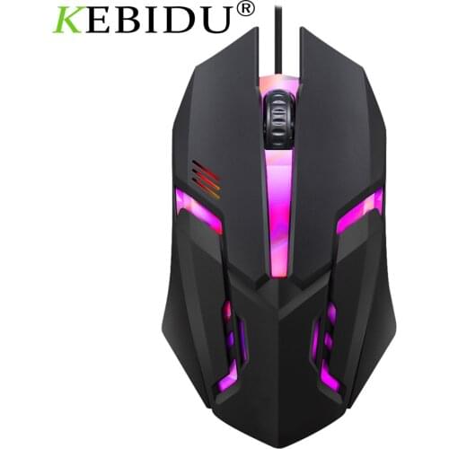 KUBIDU USB Wired Gaming Mouse 7 Colors LED Backlit Ergonomic Optical Mice Wired Mouse For Notebook Laptop Mice PC Gamer Mouse