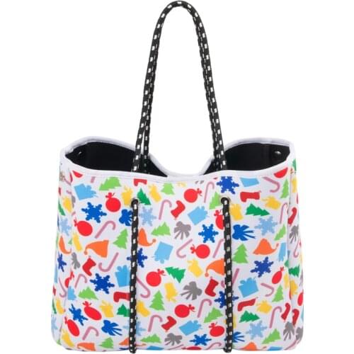 Summer Beach Bag Outdoor Leisure Bag Print Casual Shopping Bag Fashion Neoprene Handbag
