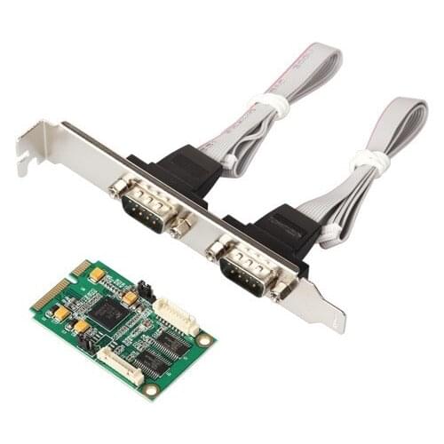 MINI PCI-E-RS232 serial card 9-pin COM 2 port expansion card chip XR17V352 EXAR 352 Industrial Serial RS232 chip mini pcie db9