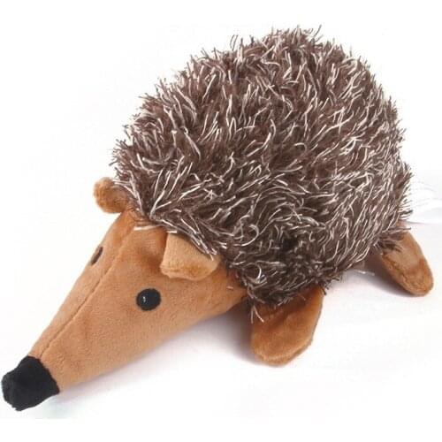 Stuffed Hedgehog Shape Plush Dog Chew Toy Cute Squeak Pet Molar Toy For Small Large Teeth Cleaning Bite Resistant Pet Accessorie