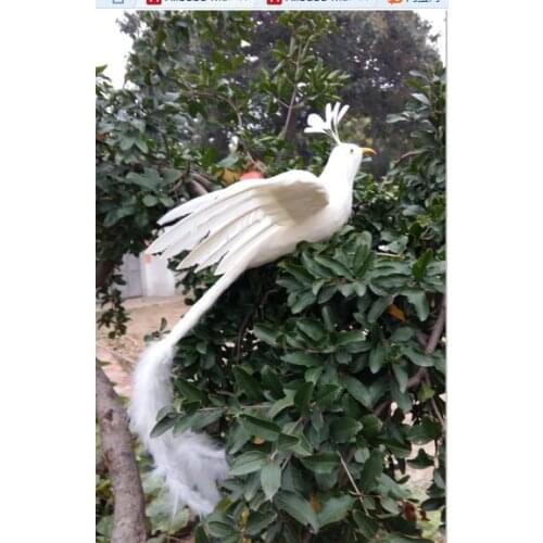 New white Phoenix bird model foam&furs simulaiton long tail bird doll gift about 50cm 1804