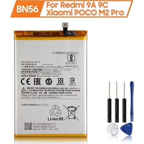 XiaoMi Original Replacement Battery BN56 For Xiaomi Redmi 9A 9C Xiaomi POCO M2 Pro Authentic Phone Battery 5000mAh