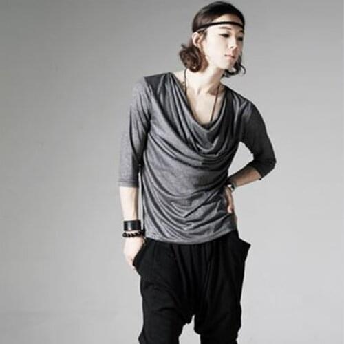 Plus size Korean personality casual Slim T-shirt mens summer couple tide mens t-shirt cotton new tide men