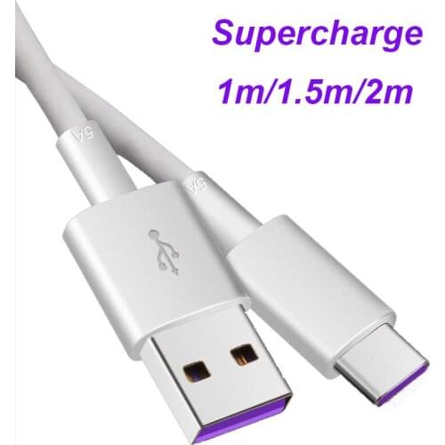 Original huawei usb type c cable 5A Fast Charging quick for samsung A50 A80 A70 Note10 xiaomi mi 9 9t redmi k20 asus rog phone 2