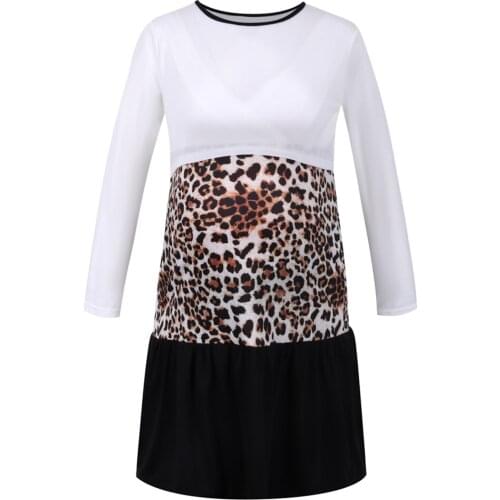 Pregnancy Dress Pregnant Women Clothes Long Sleevele Leopard Print Maternity Dresses Breastfeeding Dress Summer Платье Летнее