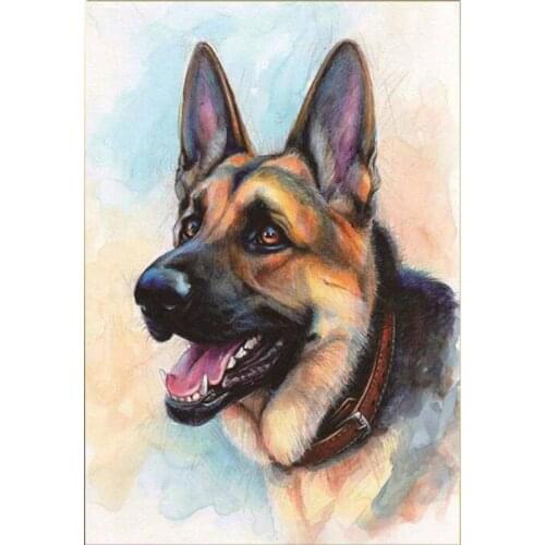 German Shepherd Dog 5D Diy Diamond Painting Animal Cross Stitch Diamond Mosaic Home Decoration Handcraft Gift WG2530
