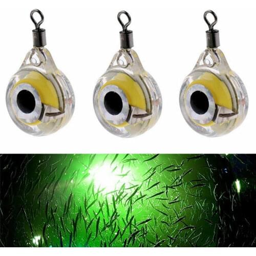 Mini Fishing Lure Trap Light LED Deep Drop Underwater Eye Shape Fishing Squid Bait Luminous Lure Lamp for Attracting Fish
