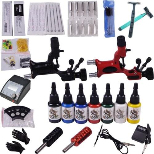 Professional body piercing kit complete tattoo kit 2 top tattoo gun cosmetic Dragonfly tattoo machine superior tattoo supply