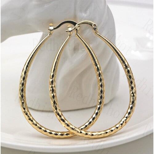 Luxury Hoop Earrings for Women Gold Color Geometric shape Earring Trendy Jewelry for Wedding Anniversary Gift