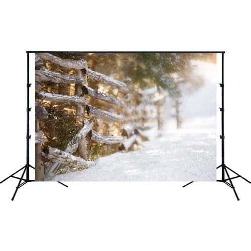 Christmas Backdrop Noel Party Photography Backdrop Rustic Wood Fence Rural Road Background Family Kids Photo Booth Studio Props