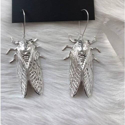 Cicada Earrings Big Beetle Necklace Nature Study Victorian Cicada Entomologist Summer Bug Whimsical Statement Jewelry