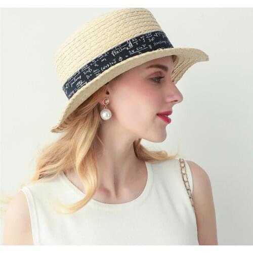 Lady Summer Sun Hat Adult Vintage Weaves Straw Sun Cap Wide Brim Raffia Sunscreen Cap Travel Beach Sunshade Cap Adjust