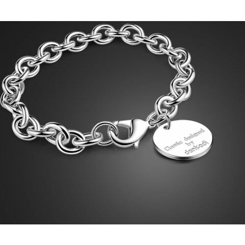 Hot Sales European Brand 100% 925 Sterling Silver Bracelet Woman Fashion Italian Design Classic Hand Catenary Fine Jewelry Gift