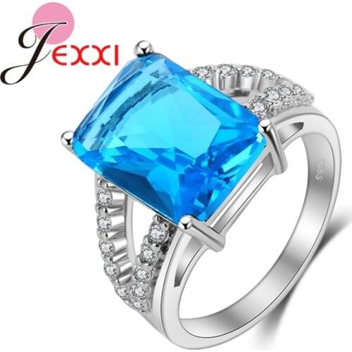 New Colorful High Quality Zirconia 925 Sterling Silver Jewelry Charm Rings for Women/Girls Wholesale Price