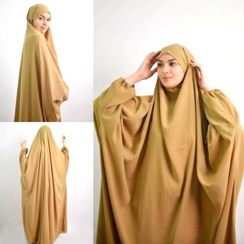 Ramadan Eid Muslim Women Long Khimar Full Cover Hooded Abaya Maxi Dress Islamic Ropa Prayer Garment Robe Kaftan Jilbab Djellaba