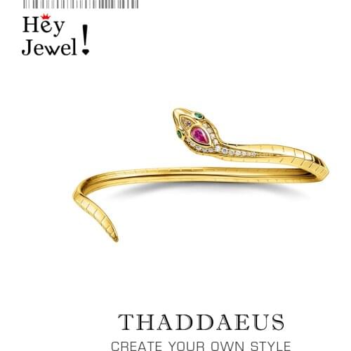 Golden Snake Bracelet Bangles Fine Jewelry Gift For Women,2021 Spring Brand New Bohemia Gift In 925 Sterling Silver