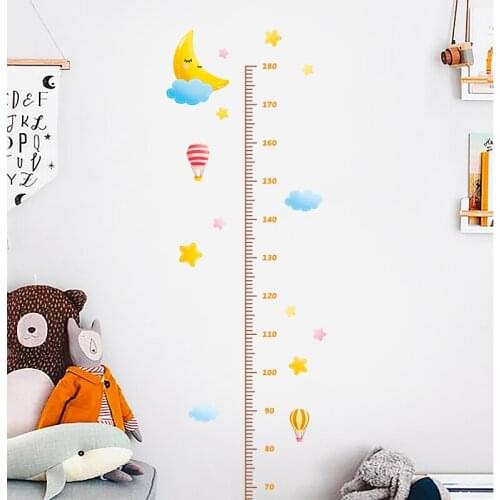 1PC Funny Cartoon Animal Music Child Growth Height Ruler Wall Sticker For Kids Room Bedroom Height Meter Stickers Room Decor