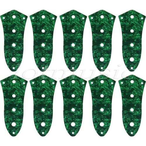 10pcs Green Pearl 4-hole Control Plate For Jazz Bass Guitar 3ply