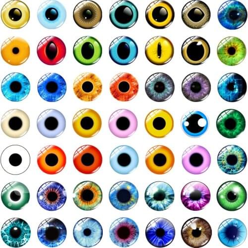 100pcs=50 pairs Eyes for toys Cat Eye Toys Hot Sale 8mm Handmade Photo Glass Cabochons DIY Making Dolls Accessories 8mm