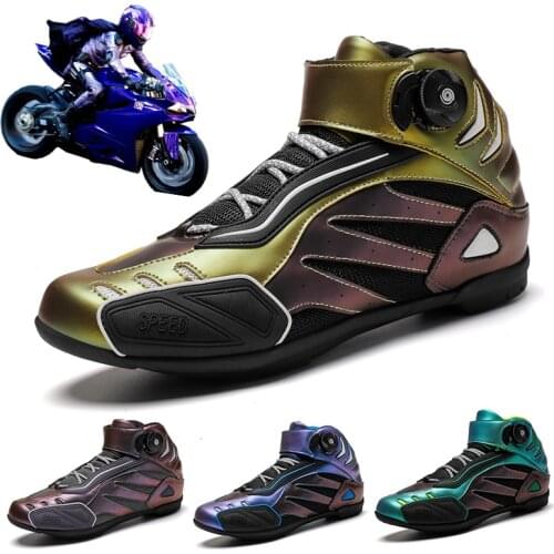 2021 Motorcycle Shoes Mens Street Racing Motorcycle Boots Outdoor Off-Road Cycling Shoes Trend Fashion Ladies Motorcycle Shoes