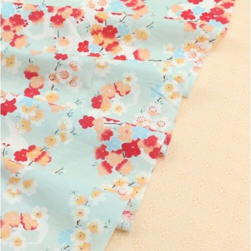 235x50cm Cotton Small Floral Printed Twill Fabric, Beautiful Pastoral Style Bed Sheet Quilt Cover Cloth