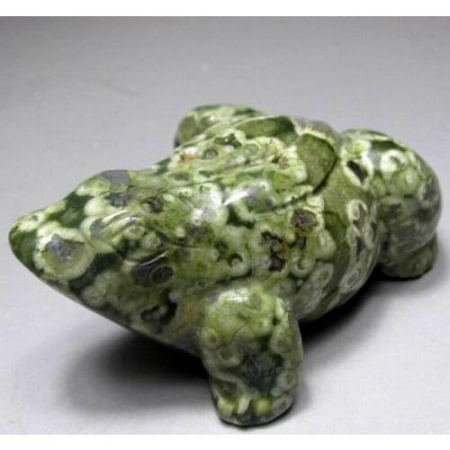 3"/96g Jasper Frog Handmade Stone Carving - crystals and stones healing Mineral specimen Home Decor feng shui XX0618/19
