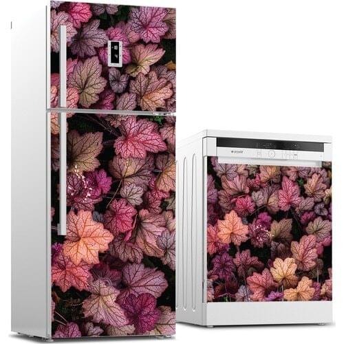 3D Fridge Sticker Autumn Leaf Refrigerator Dishwasher Door Cover Kitchen Home Decoration Accessories Wall Stickers