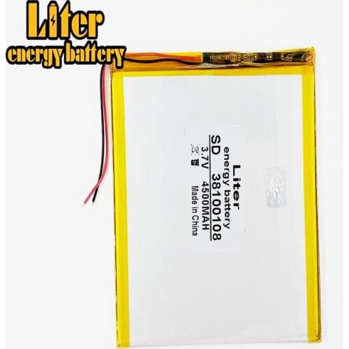 38100108 3.7V 4500MAH 35100105 Polymer Lithium Li-Po Rechargeable Battery For GPS DVD E-book Tablet PC mobile phone power bank