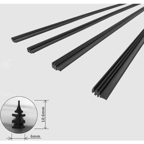 2pcs Car Silicone Universal Frameless Windshield Wiper Blade Refill 26'' Auto Insert Rubber Strip Windscreen Wiper Blade Soft