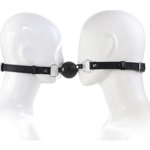 Bondage Leather Double Strap Plug Mouth Gag Ball Sexy Costumes 50mm Silicone BDSM Toys For Couples Woman Gay Adult Games Slave