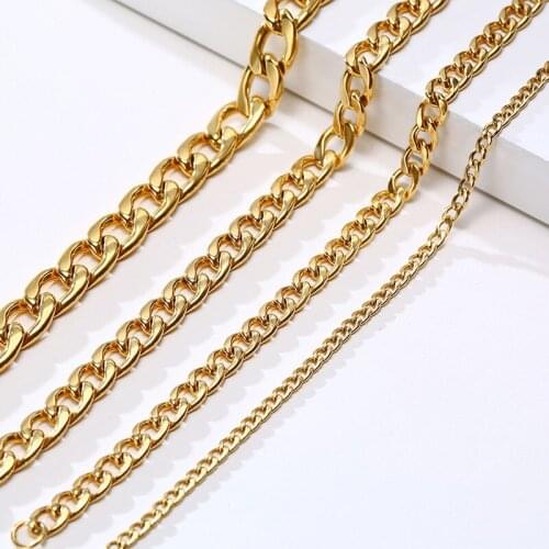 LETAPI 3-9 mm Men Chain Bracelet Stainless Steel Curb Cuban Link Chain Bangle for Male Women Hiphop Trendy Wrist Jewelry Gift