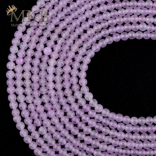 Natural 3mm Violet Purple Jades Stone Beads For Jewelry Making Round Space Loose Beads DIY Bracelets Necklace Jewellery 15inches