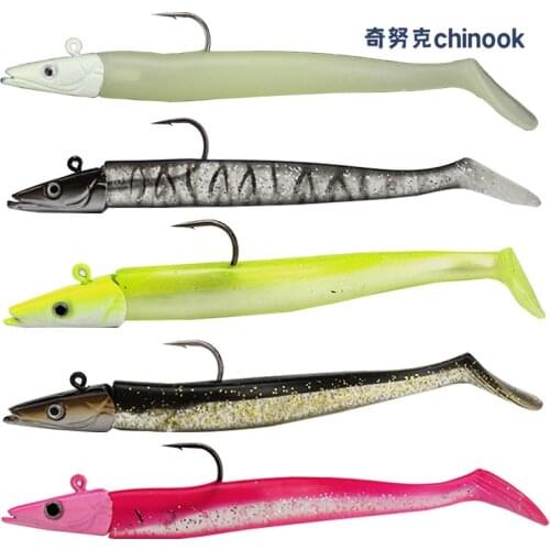 Chinook Soft Bait 120mm 16g Jig Fish Head Sinking Lure Wobblers Worm Fishing Silicone Fish Artificial Bait